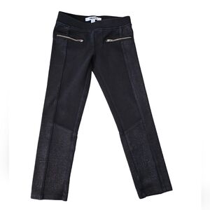 DKNY Black 2 Patterned Pull On Pants 67% Cotton 29% Polyester  4% Spandex Size S